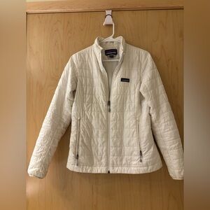 Patagonia Women’s White Nanopuff Jacket, Size S